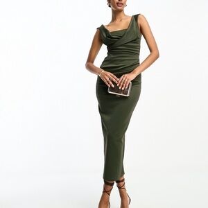 ASOS Olive Green Draped Dress